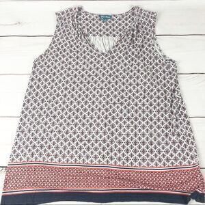 Fleur Bleu v-neck sleeveless top size 1X